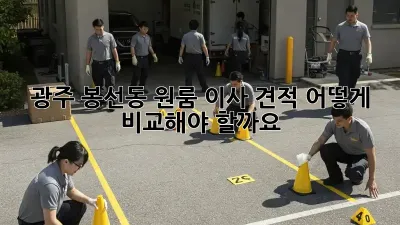 광주 봉선동 원룸 이사 견적, 어떻게 비교해야 할까요?